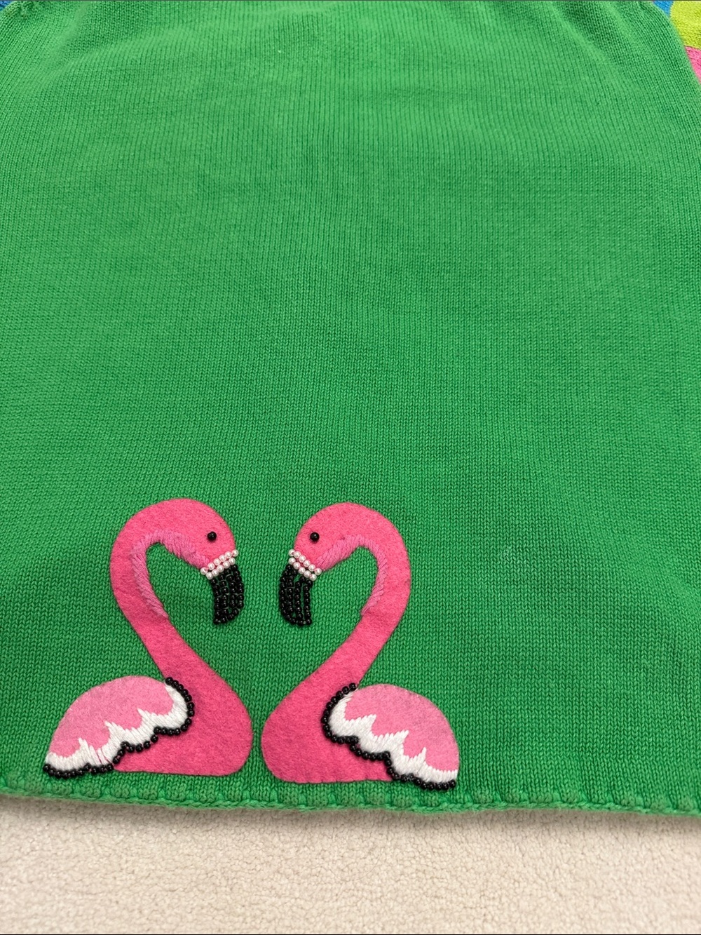 Michael Simon colorful vintage 1999 Flamingo knit sweater cardigan size L - Picture 14 of 15